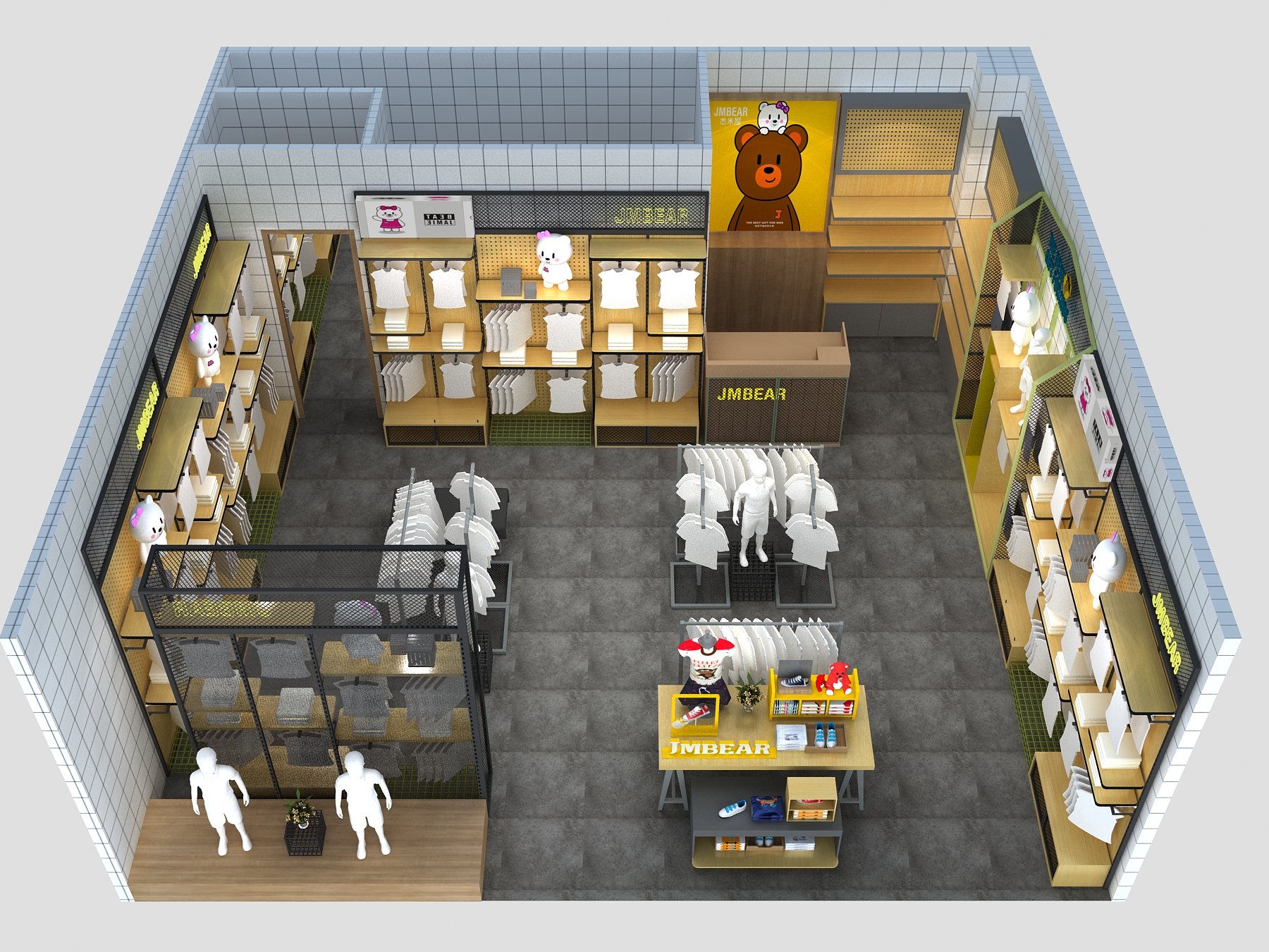 杰米熊童裝展柜，童裝展柜廠